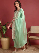 Viscose Abstract Green Indian Ethnic
